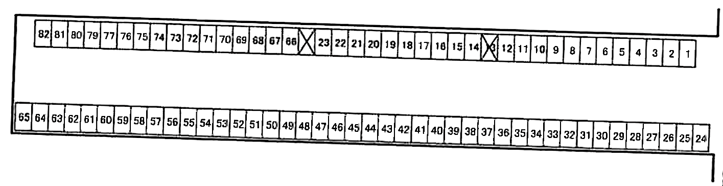 コマヒザオリ駐車場の駐車配置図