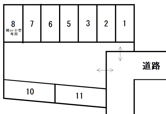 上原B-2駐車場の駐車配置図