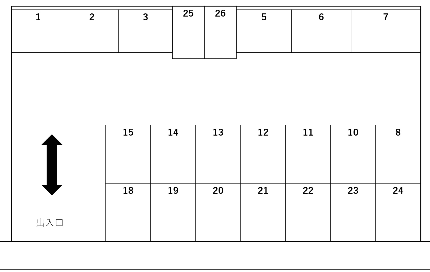 古谷駐車場の駐車配置図
