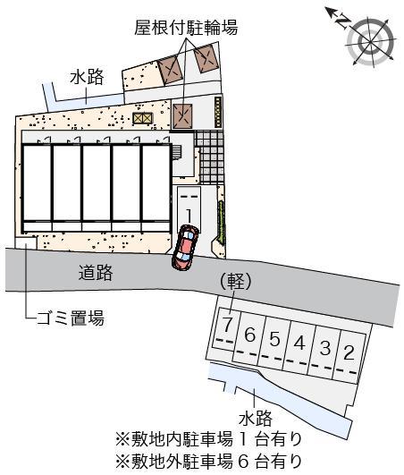クレイノシャルマン中通(57155)の駐車配置図