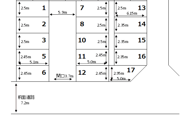 野田町モータープールの駐車配置図