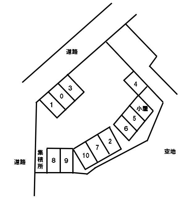 荒川沖西区駐車場の駐車配置図