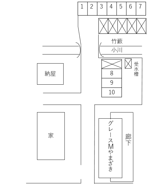 グレースマンションやまざきの駐車配置図