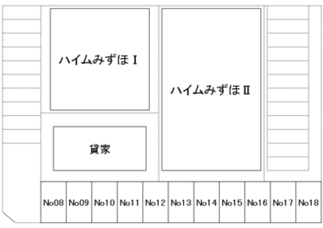 中村ガレージの駐車配置図
