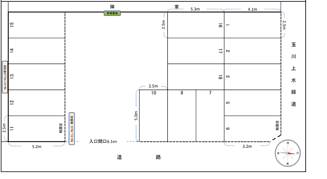 坂和駐車場の駐車配置図