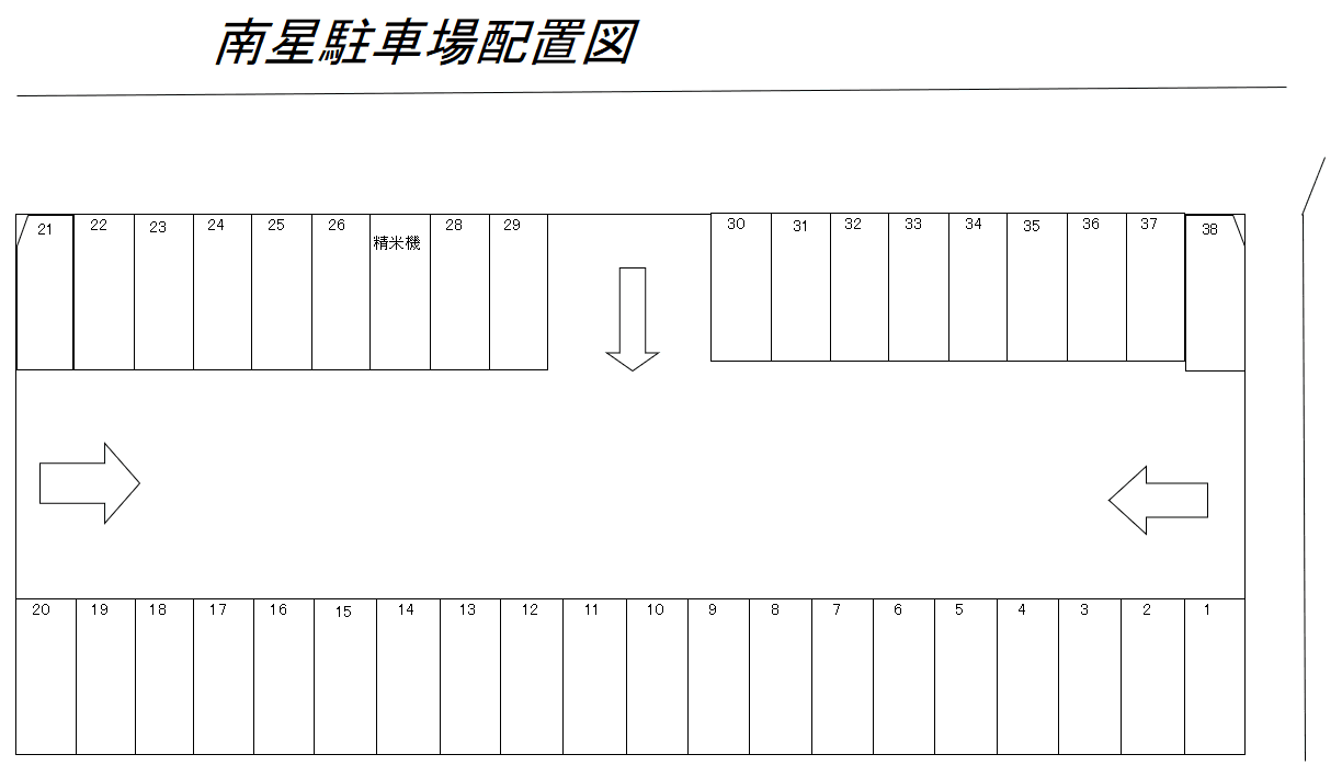 南星駐車場の駐車配置図