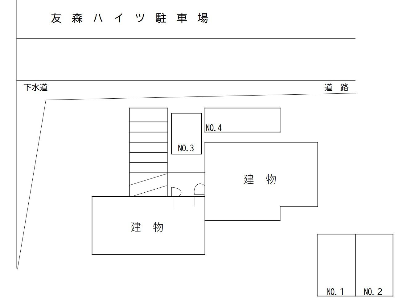 友森ハイツ駐車場の駐車配置図