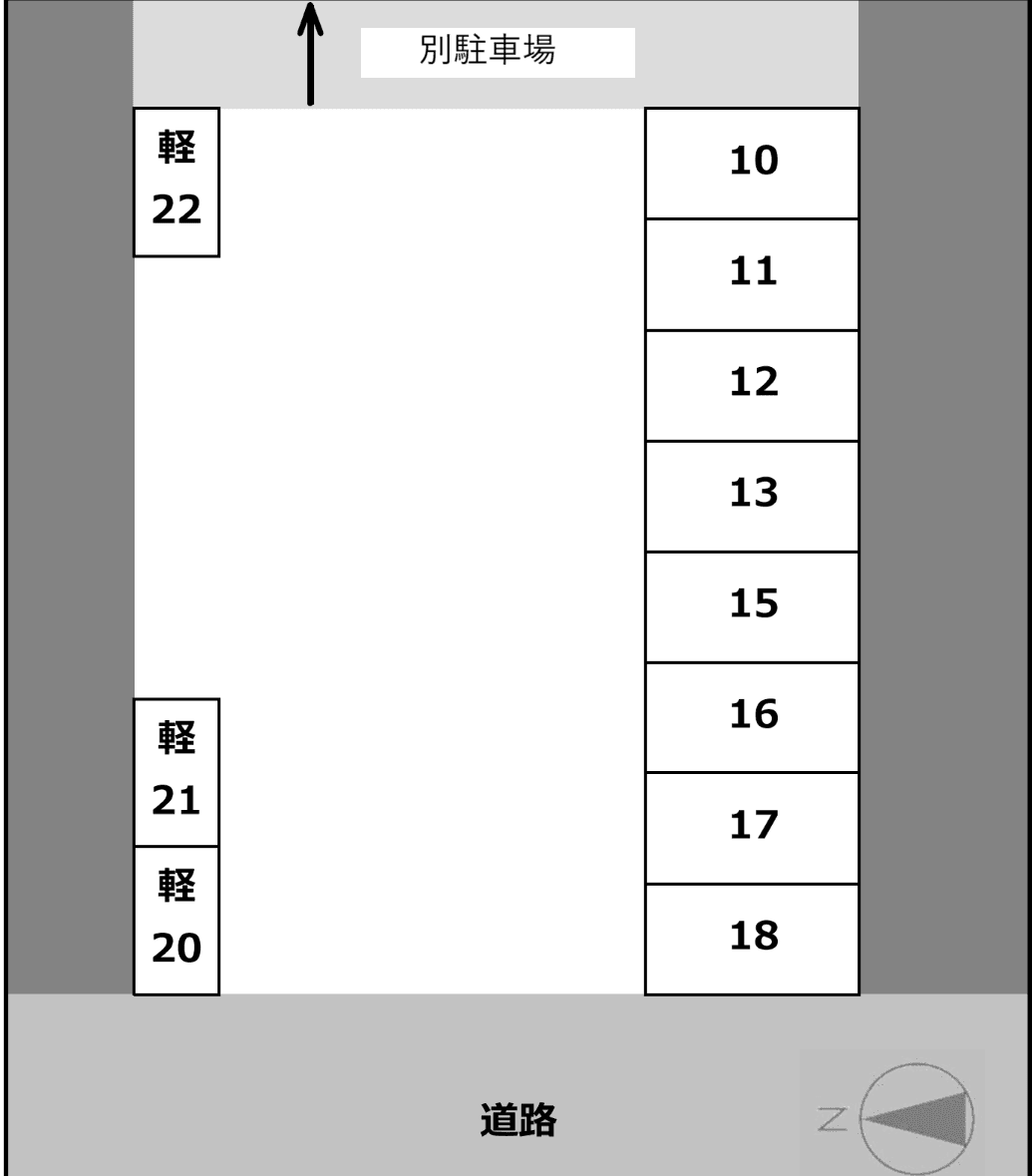 北四ツ居F513月極駐車場の駐車配置図