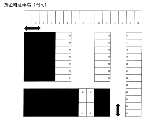 黄金町駐車場(門司)の駐車配置図