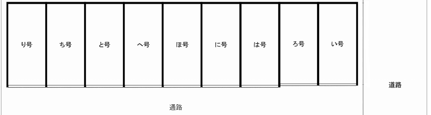 松原ガレージ(長吉)の駐車配置図