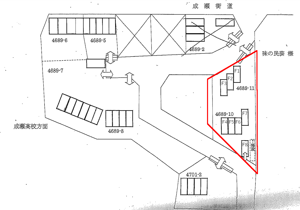 第1八木駐車場 Fの駐車配置図