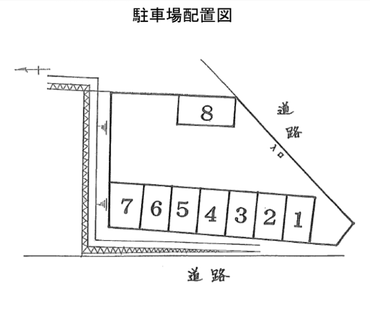 三橋第1駐車場の駐車配置図