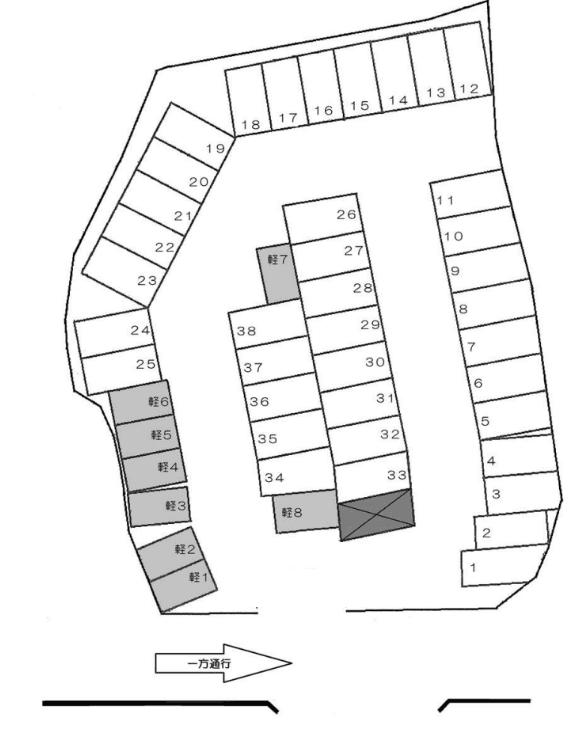 吉村パーキングの駐車配置図
