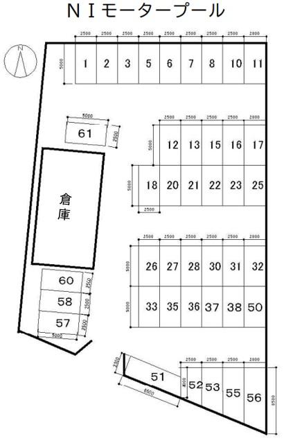 NIモータープールの駐車配置図