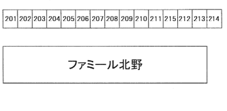 ファミール北野の駐車配置図