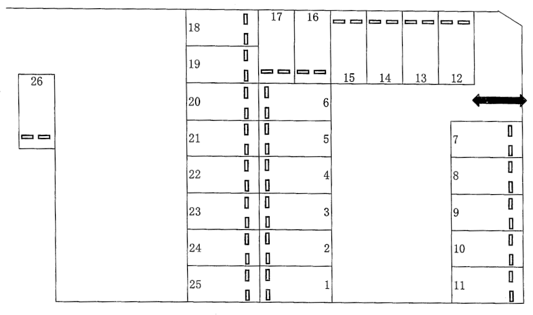 紅梅2丁目谷パーキングの駐車配置図