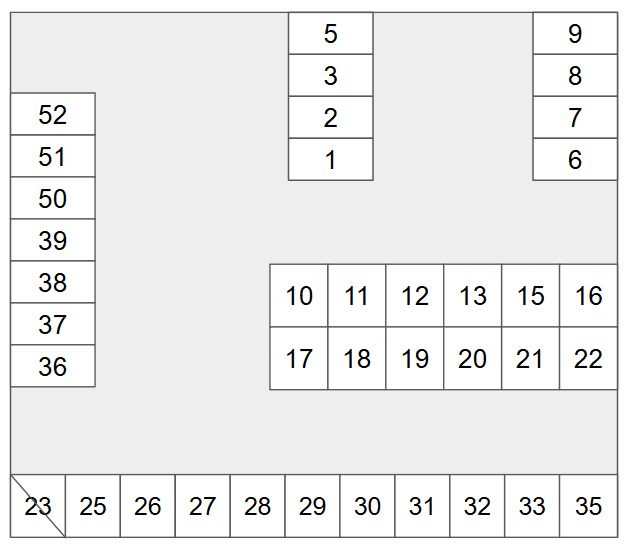 川西市見野3丁目駐車場の駐車配置図