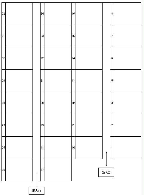 小倉第2駐車場の駐車配置図