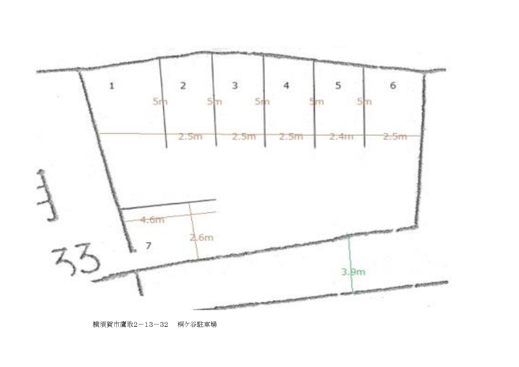 桐ケ谷駐車場の駐車配置図