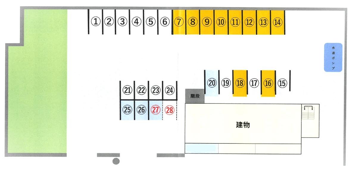 ウサミビルパーキングの駐車配置図