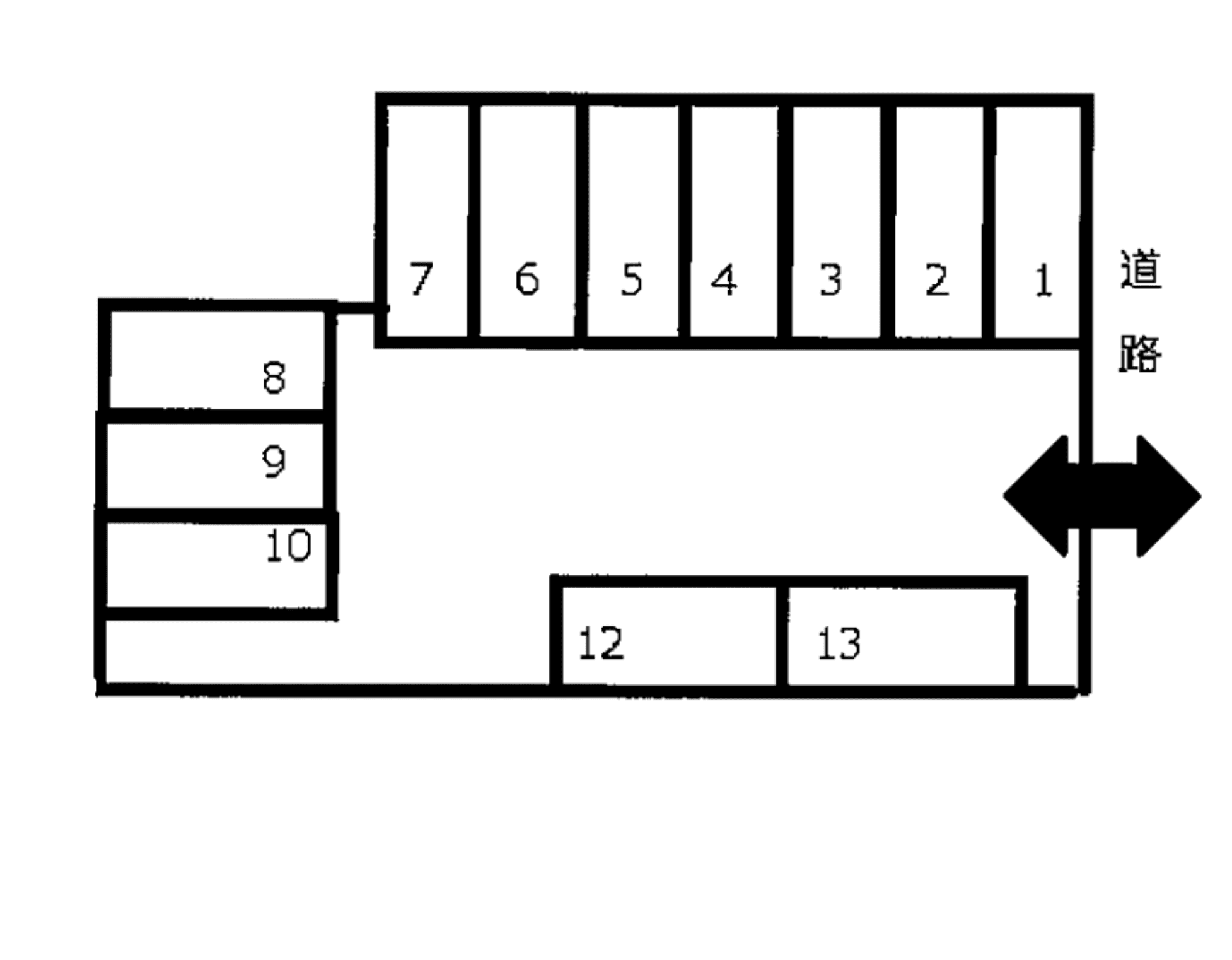 坪井パーキングの駐車配置図