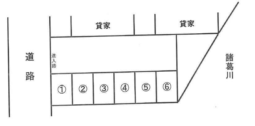 諸葛川駐車場 第2の駐車配置図