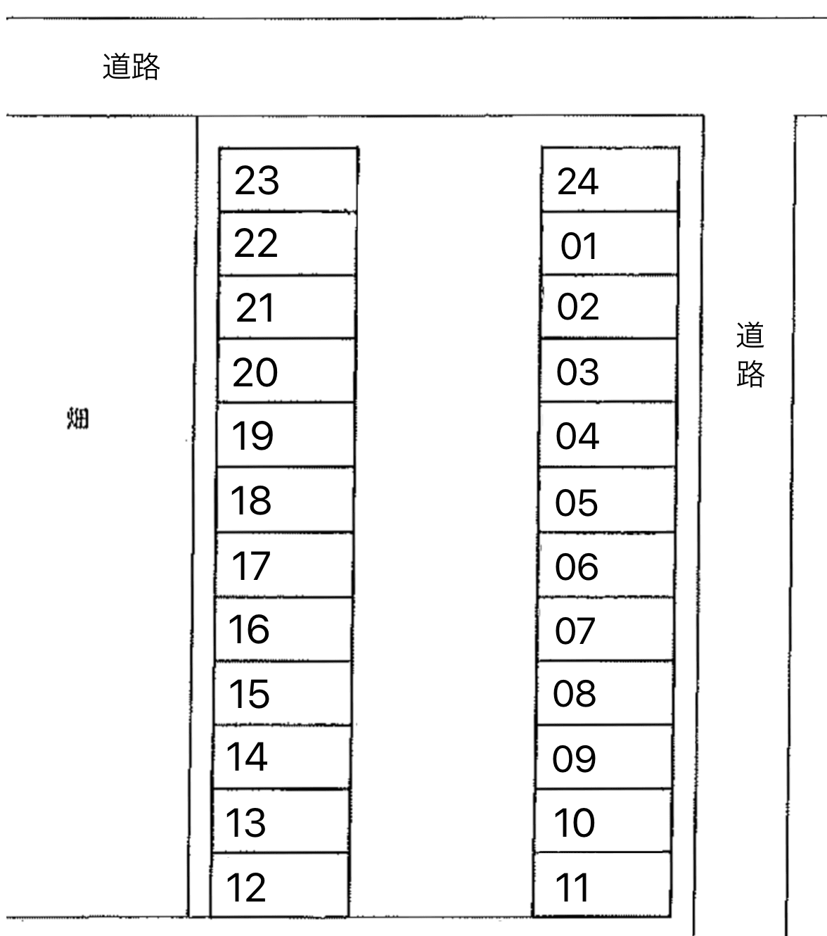 井上駐車場の駐車配置図