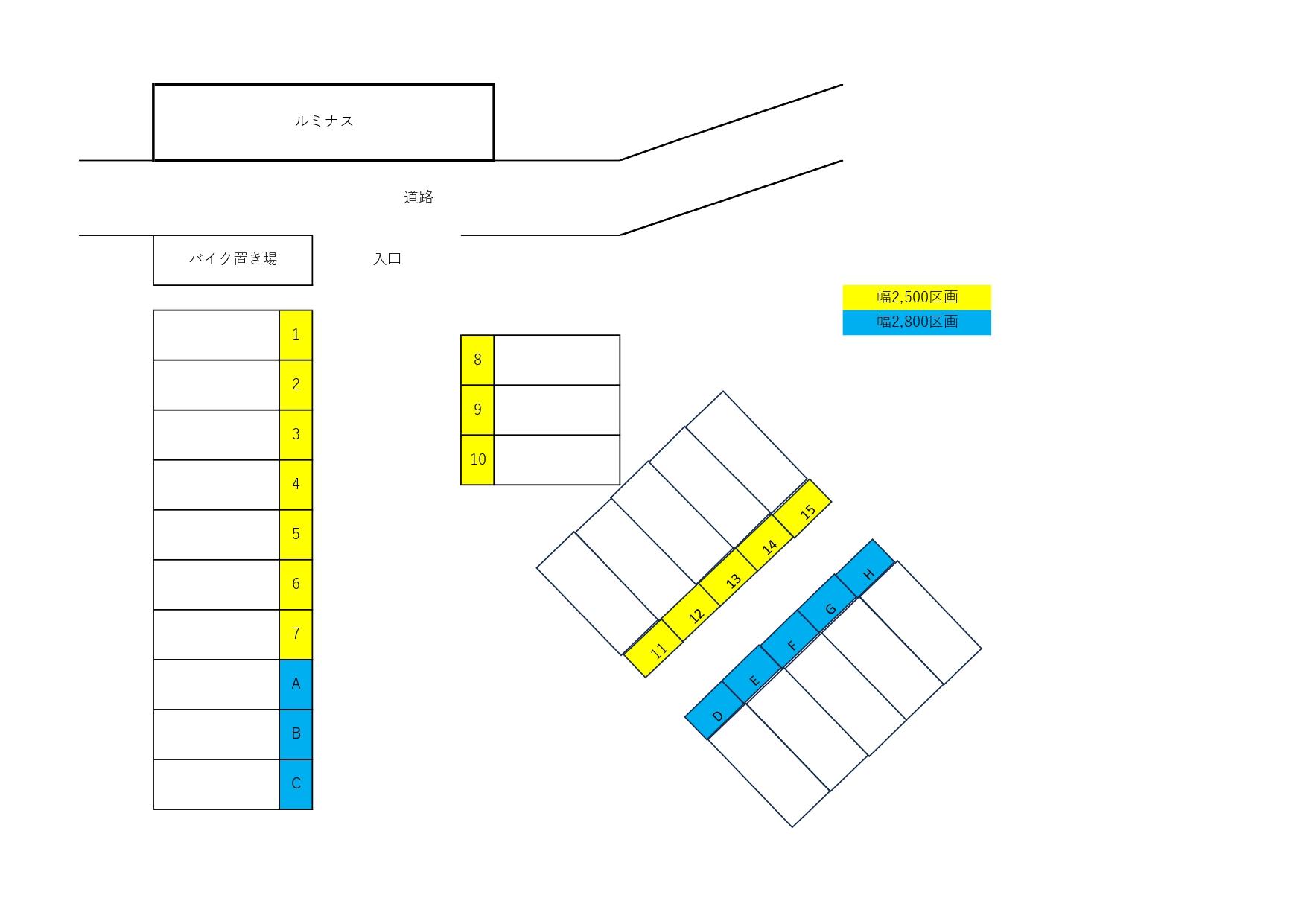 Luminous駐車場の駐車配置図