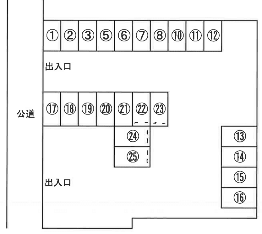 山下駐車場の駐車配置図