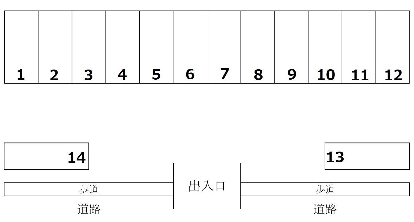 大島パーキングの駐車配置図