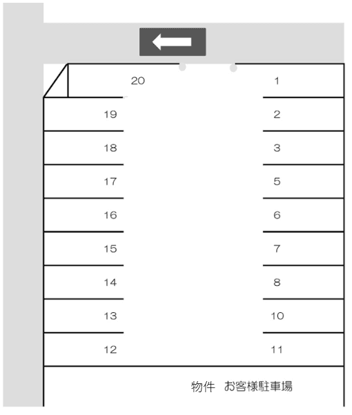 滝ノ水南パーキングの駐車配置図