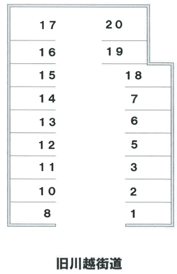 NK駐車場Aの駐車配置図