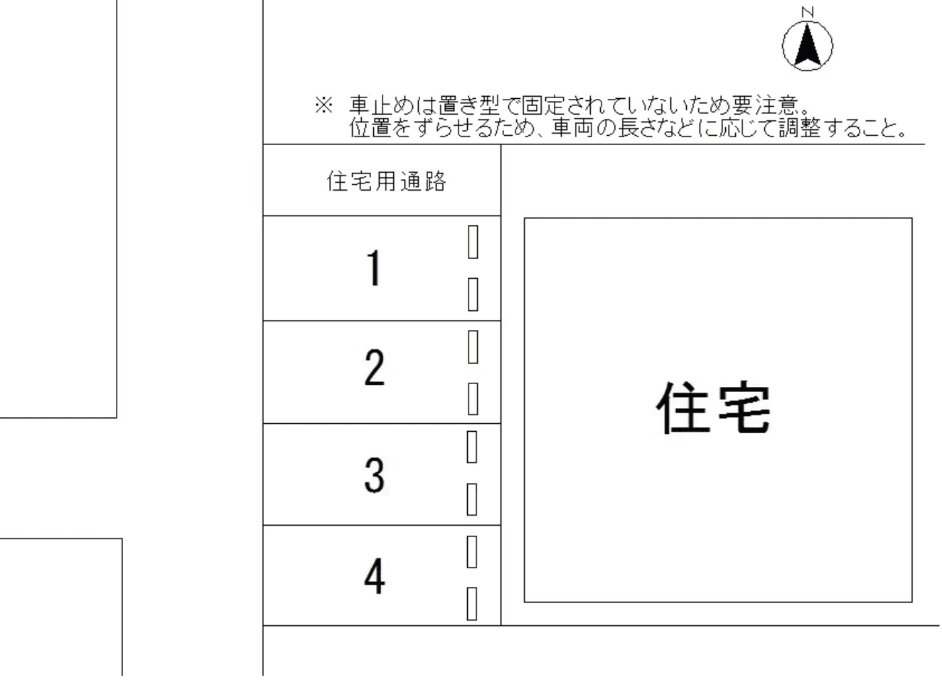 飯田西駐車場の駐車配置図