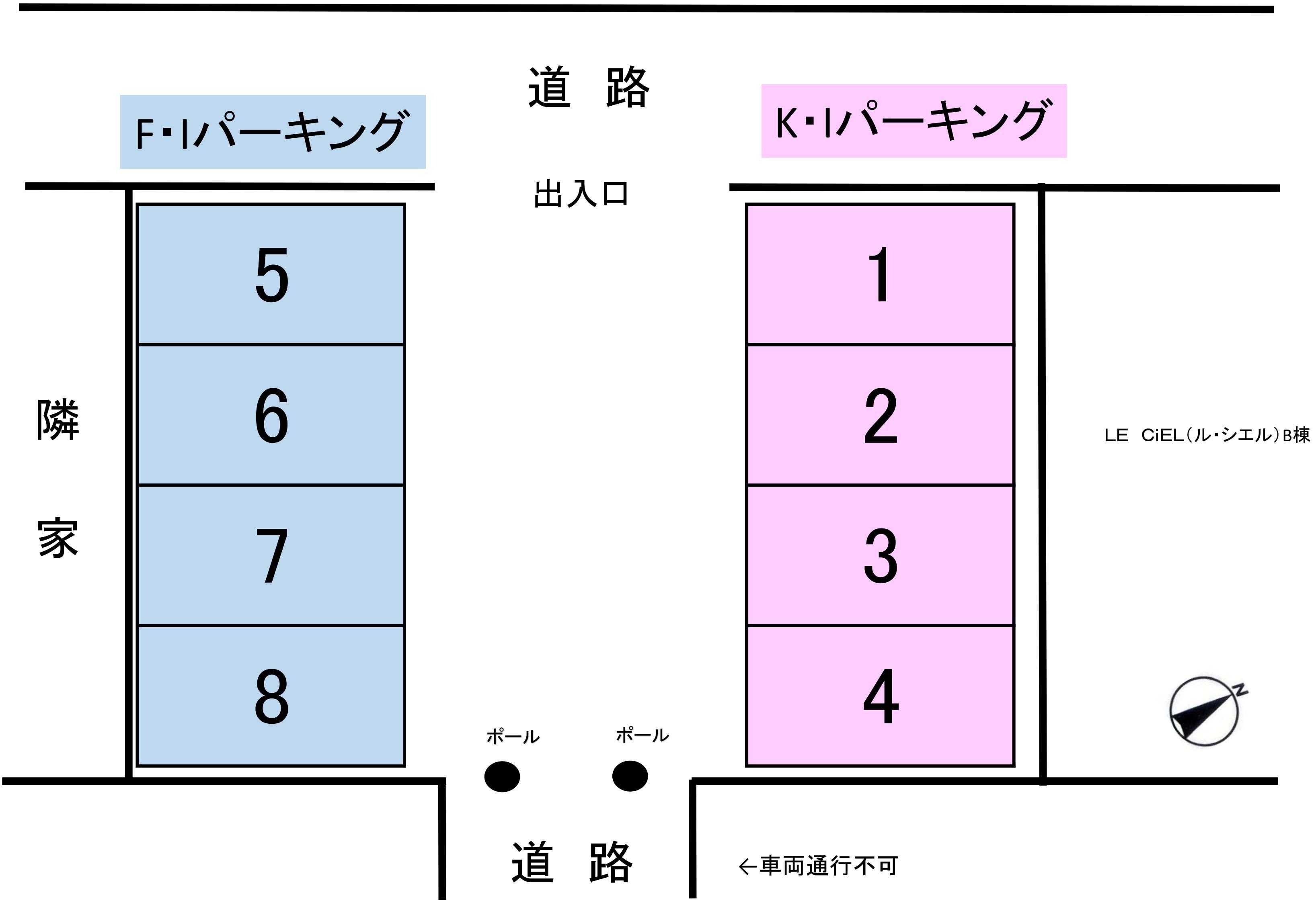 F・Iパーキングの駐車配置図
