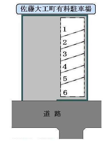 佐藤大工町有料駐車場の駐車配置図