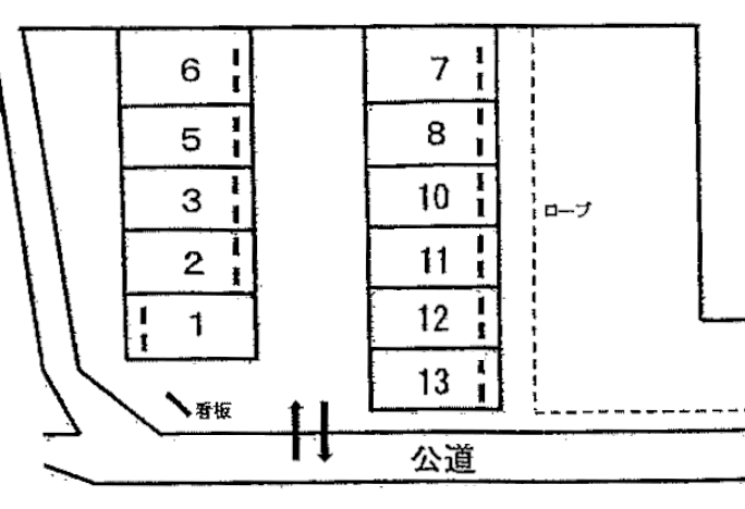 赤渋藏西駐車場の駐車配置図