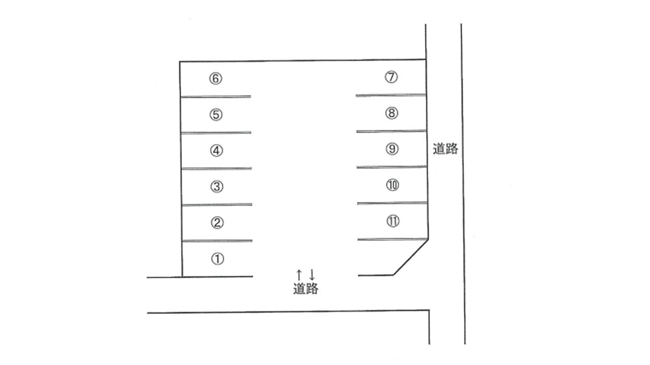 御経塚1丁目パーキングの駐車配置図