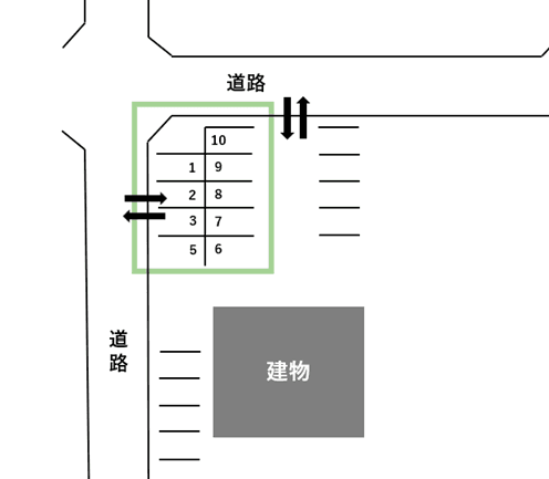 キャメルヒル月極め駐車場の駐車配置図