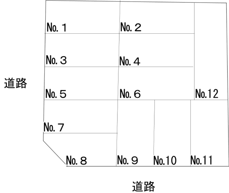 武田駐車場の駐車配置図