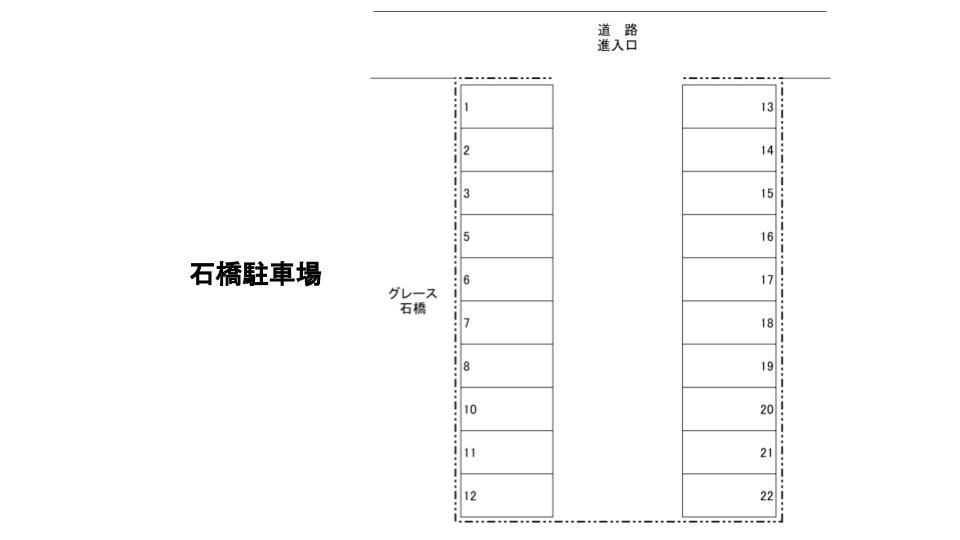 石橋駐車場の駐車配置図