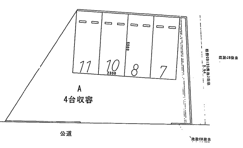 金谷町三丁目37番駐車場の駐車配置図