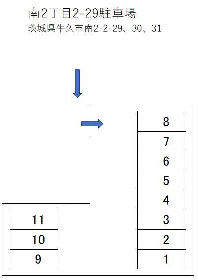 南2丁目2-29駐車場の駐車配置図