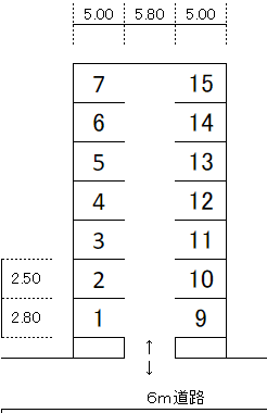 栗原有料駐車場の駐車配置図
