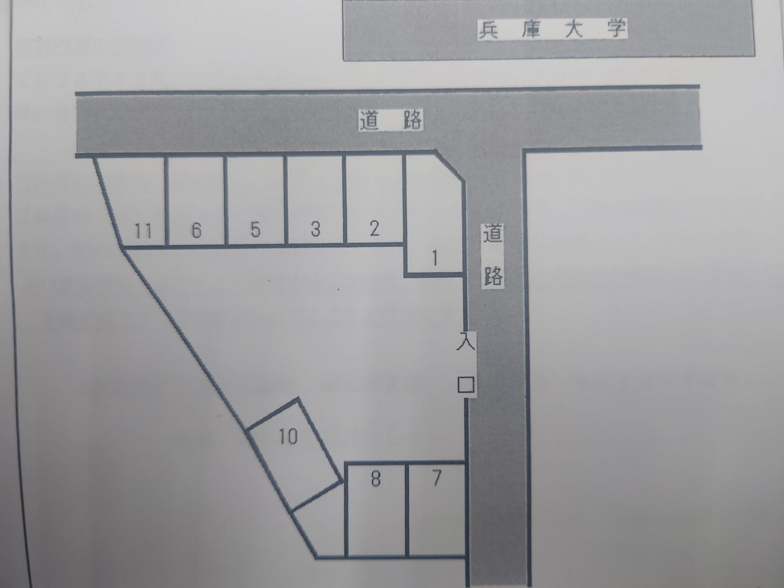 学園前駐車場の駐車配置図