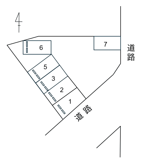 098中郷4丁目の駐車配置図