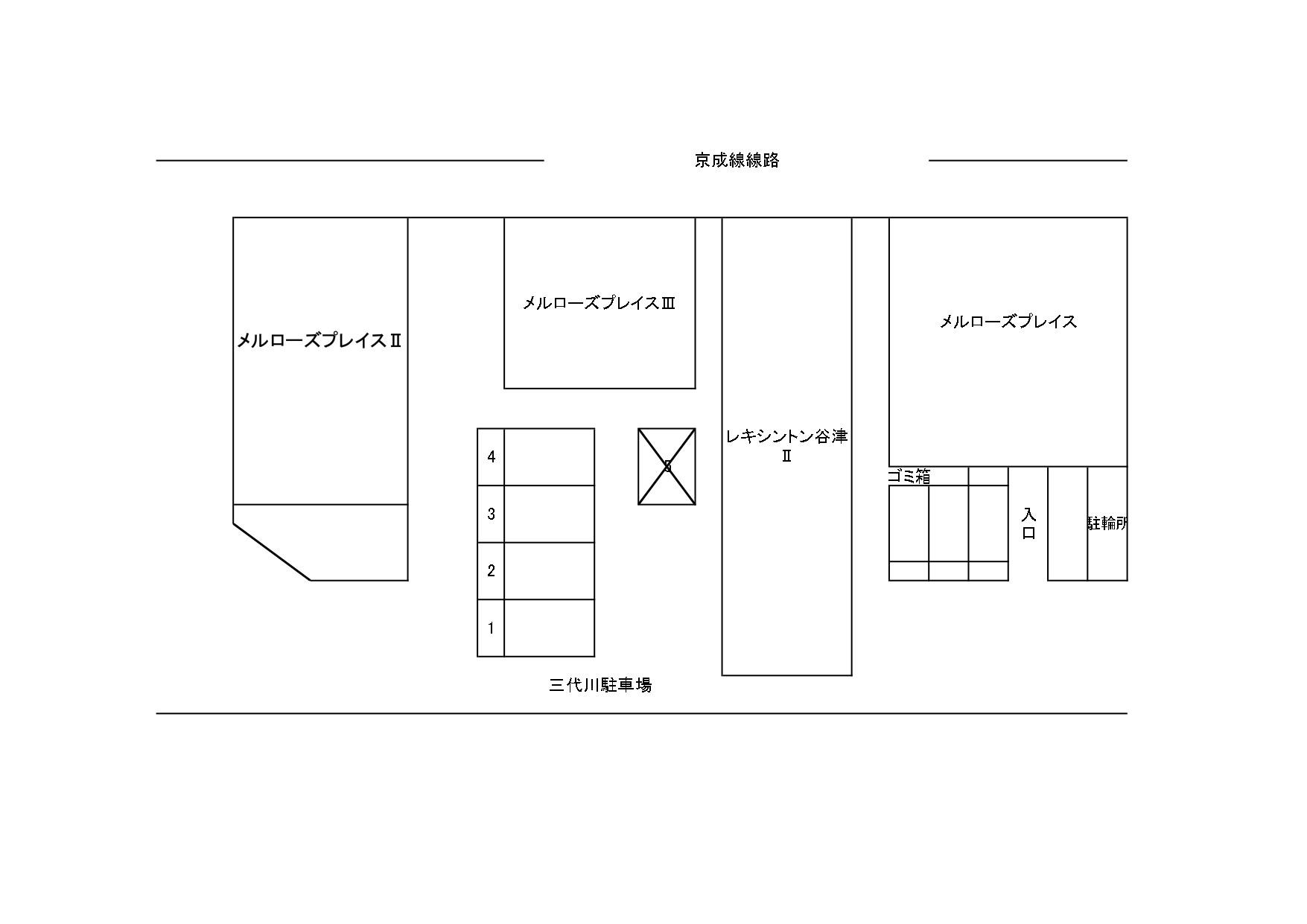 三代川駐車場の駐車配置図