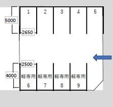 内郷御厩町4丁目月極駐車場の駐車配置図