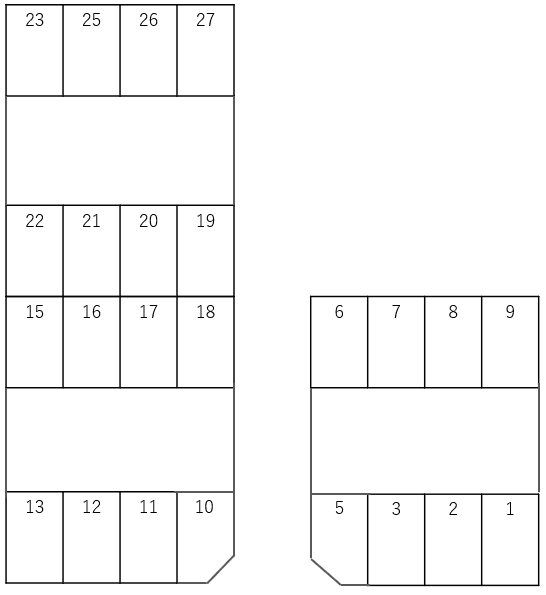 小作台清水駐車場の駐車配置図