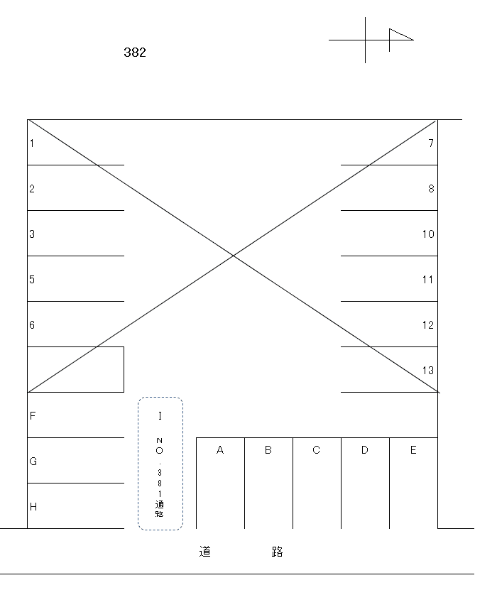 岩倉-382の駐車配置図