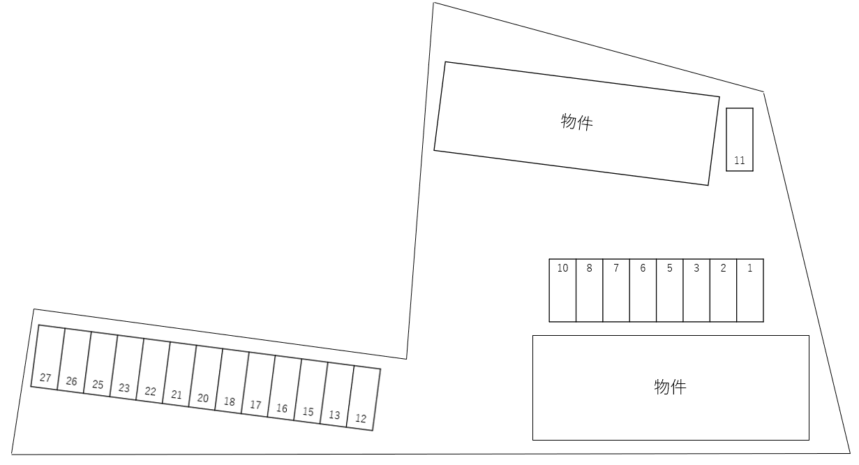 クレール新治 Aの駐車配置図